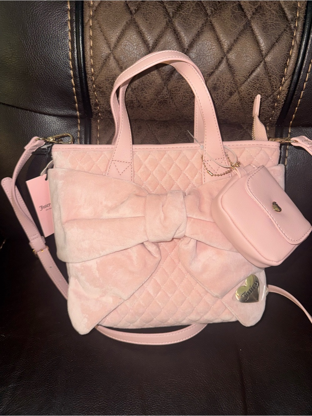 Juicy Couture Tied With A Bow Mini Tote Pink Diamond